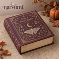 narvomi™ Book of Small Spells Note Box — Vintage-Inspired Halloween Desk Organizer for 3" Sticky Notes & Keepsakes