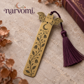 narvomi™ Moonlit Messenger Bat Bookmark — Etched Metal Page Marker, Vintage-Inspired Halloween Reader Gift