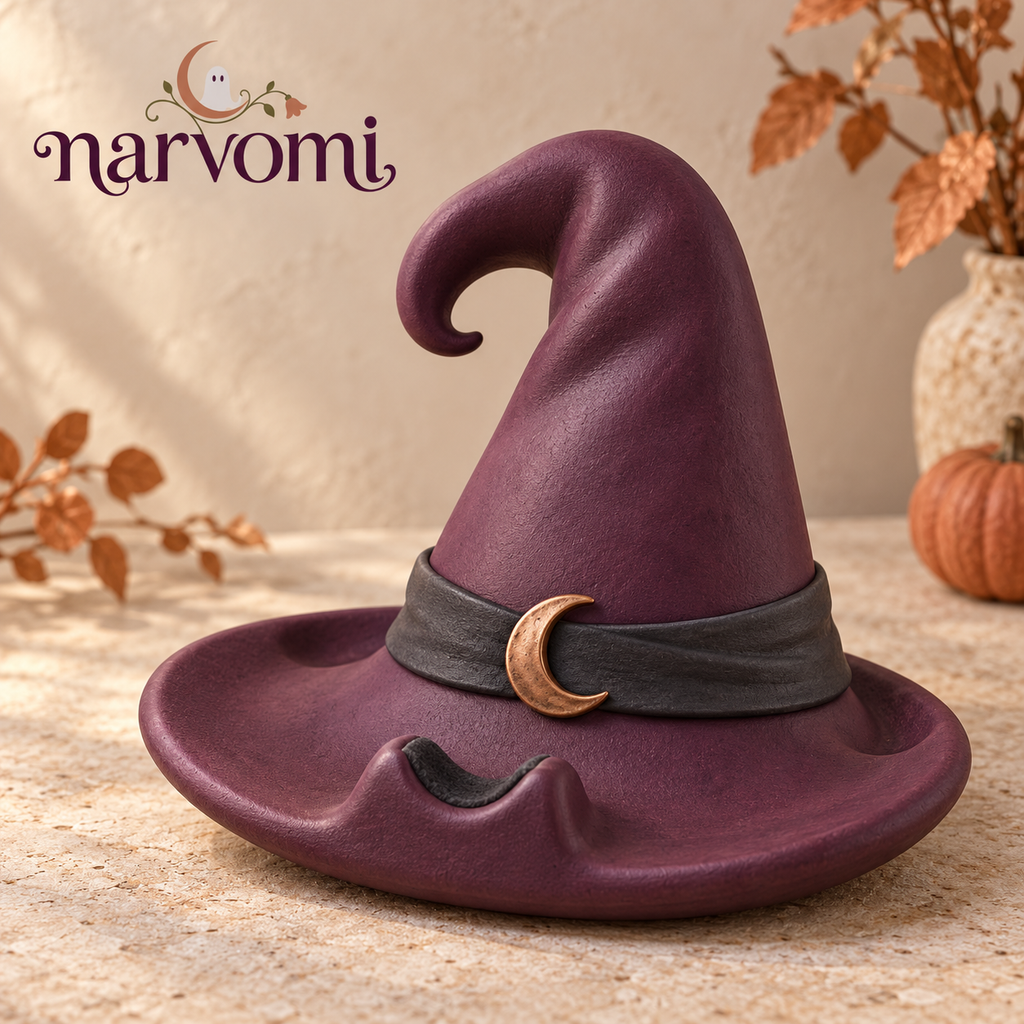 narvomi™ After Hours Witch Hat Glasses Stand — Halloween Eyeglass Holder, Vanity Organizer & Desk Gift