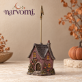 narvomi™ Last Light Manor Photo Holder — Halloween Castle Memo Clip, Postcard Stand & Desk Decoration